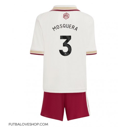 Dres Arsenal Cristhian Mosquera #3 Tretina pre deti 2025-26 Krátky Rukáv (+ trenírky)